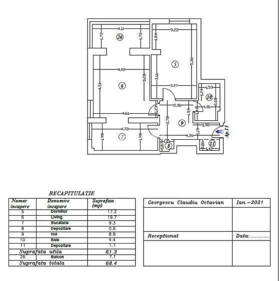 Aviatiei, apartament 2 camere, bloc 2021, 68 mp, decomandat.